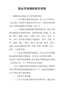 客运市场调研报告范例