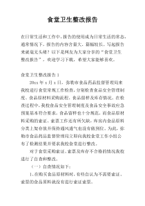 食堂卫生整改报告