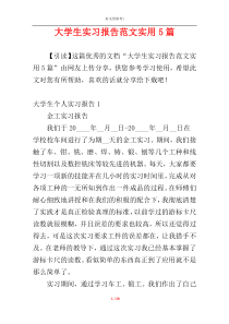 大学生实习报告范文实用5篇