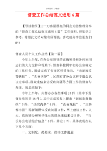 督查工作总结范文通用4篇