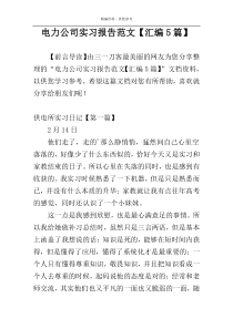 电力公司实习报告范文【汇编5篇】