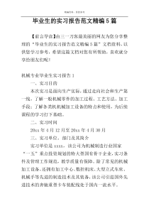 毕业生的实习报告范文精编5篇