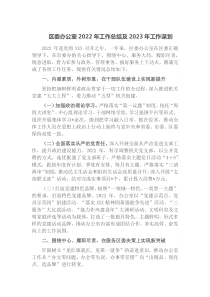 区委办公室2022年工作总结及2023年工作谋划