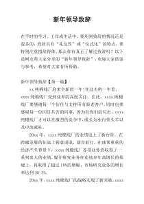 新年领导致辞