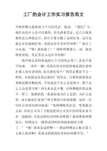 工厂的会计工作实习报告范文