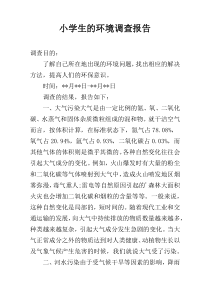 小学生的环境调查报告