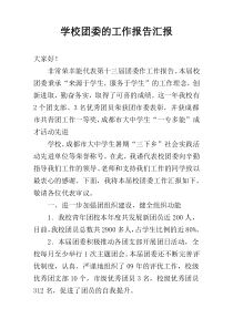 学校团委的工作报告汇报