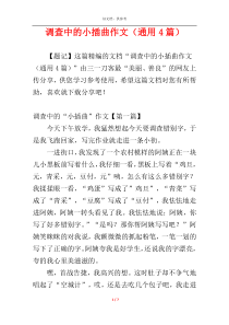 调查中的小插曲作文（通用4篇）