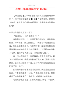 小学三年级精编作文【5篇】