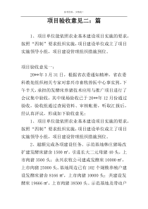项目验收意见二：篇