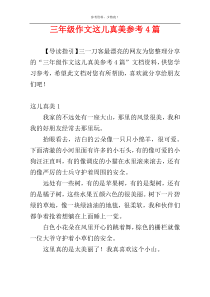 三年级作文这儿真美参考4篇