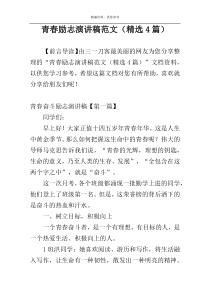 青春励志演讲稿范文（精选4篇）