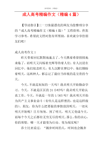 成人高考精编作文（精编4篇）
