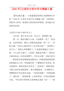 [600字]父亲作文初中作文精编5篇