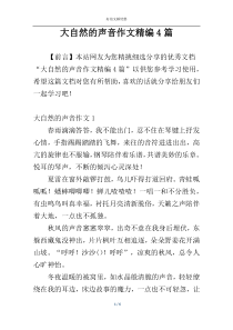 大自然的声音作文精编4篇