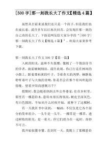 [500字]那一刻我长大了作文【精选4篇】