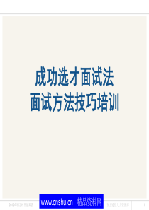 成功选才面试法面试方法技巧培训(1)