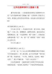 过年的新鲜事作文精编5篇