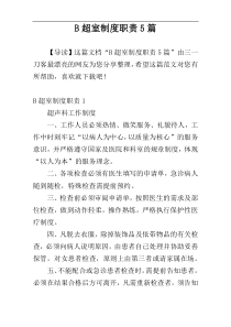 B超室制度职责5篇