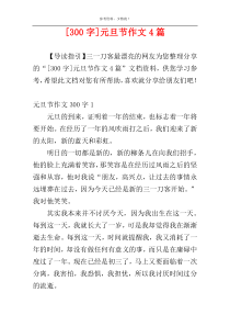 [300字]元旦节作文4篇