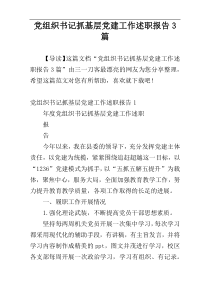 党组织书记抓基层党建工作述职报告3篇