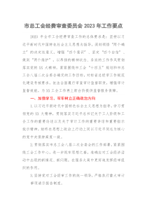 市总工会经费审查委员会2023年工作要点