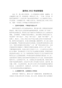 副市长2022年述职报告