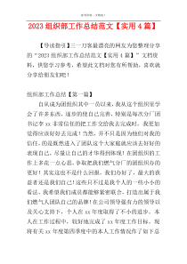 2023组织部工作总结范文【实用4篇】