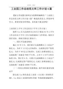 工业园工作总结范文和工作计划4篇