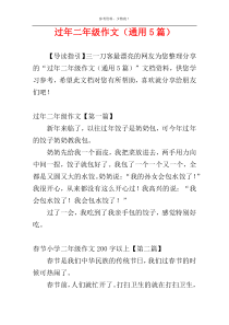 过年二年级作文（通用5篇）