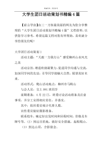 大学生团日活动策划书精编4篇