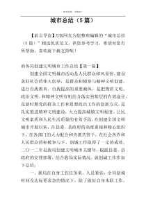 城市总结（5篇）