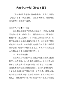 大班个人计划【精选4篇】