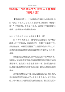 2023年工作总结范文及2023年工作展望（精选5篇）