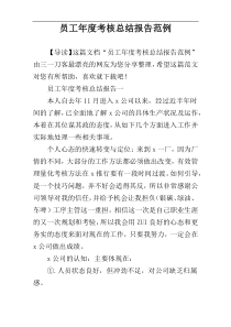 员工年度考核总结报告范例