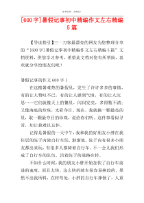 [600字]暑假记事初中精编作文左右精编5篇