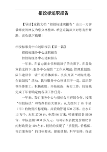 招投标述职报告