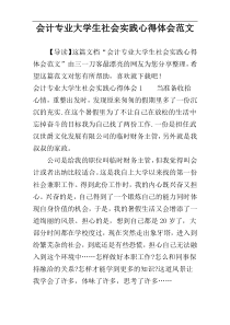 会计专业大学生社会实践心得体会范文