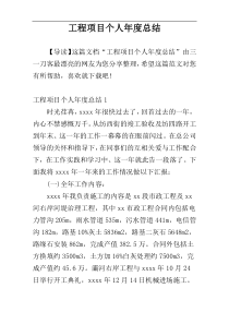 工程项目个人年度总结