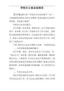 学校办公室总结报告