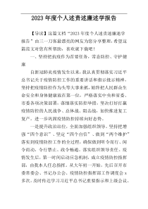 2023年度个人述责述廉述学报告