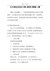 元旦晚会活动方案(案例)精编3篇