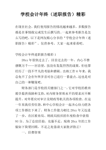 学校会计年终（述职报告）精彩