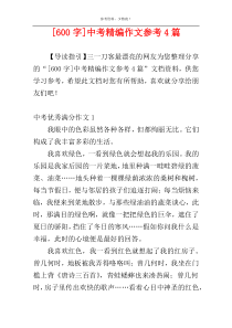 [600字]中考精编作文参考4篇