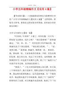 小学五年级精编作文【实用4篇】