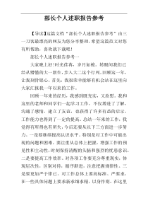 部长个人述职报告参考