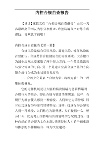内控合规自查报告