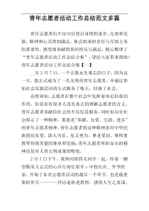 青年志愿者活动工作总结范文多篇