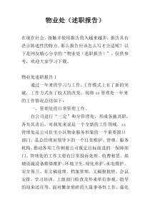 物业处（述职报告）