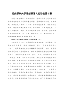 组织部长关于思想破冰大讨论发言材料